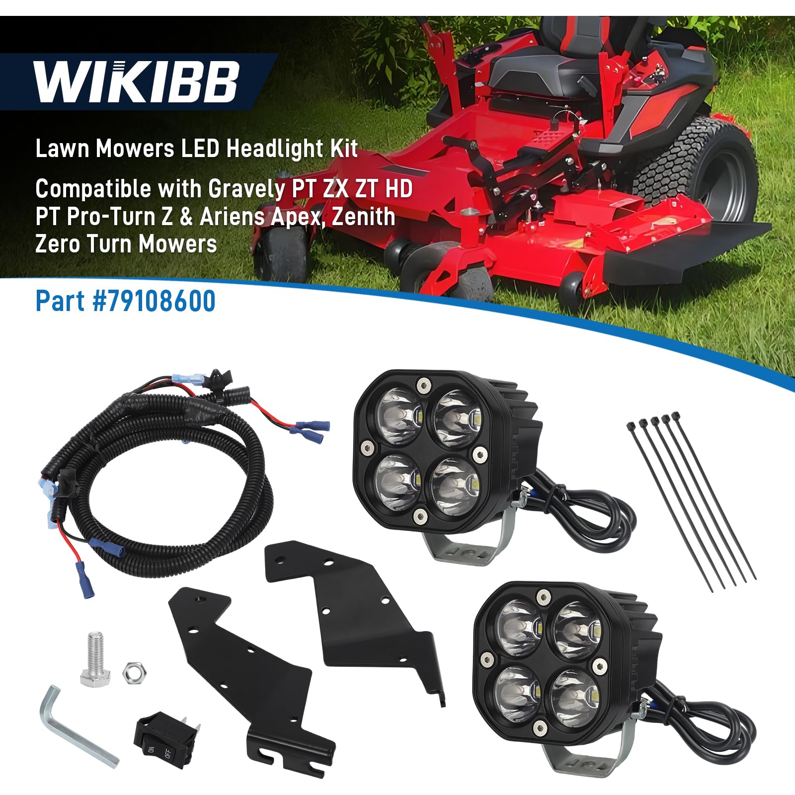 Amazon.com: WIKIBB Lawn Mowers LED Headlight Kit Compatible with
