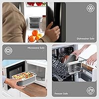 Vista 8 de Jelife Lonchera Bento para adultos, lonchera Bento apilable de 3 capas para adultos, lonchera Bento de estilo grande de 72 onzas, lonchera a prueba