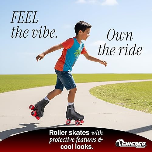 Miniatura 5 de Chicago Rink Roller Skates for Girls & Boys – Durable Top Performance Indoor/Outdoor Use Skate Shoes with Padded Ankle Collar, Lace-Up & Velcro