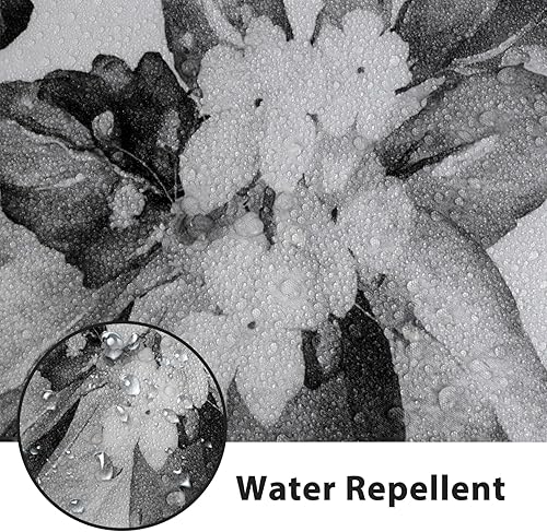 Miniatura 5 de Nuseiis Cortinas de ducha extralargas de hojas de eucalipto en blanco y negro, 72 x 84 pulgadas, juego de cortinas de ducha de tela de salvia alta,