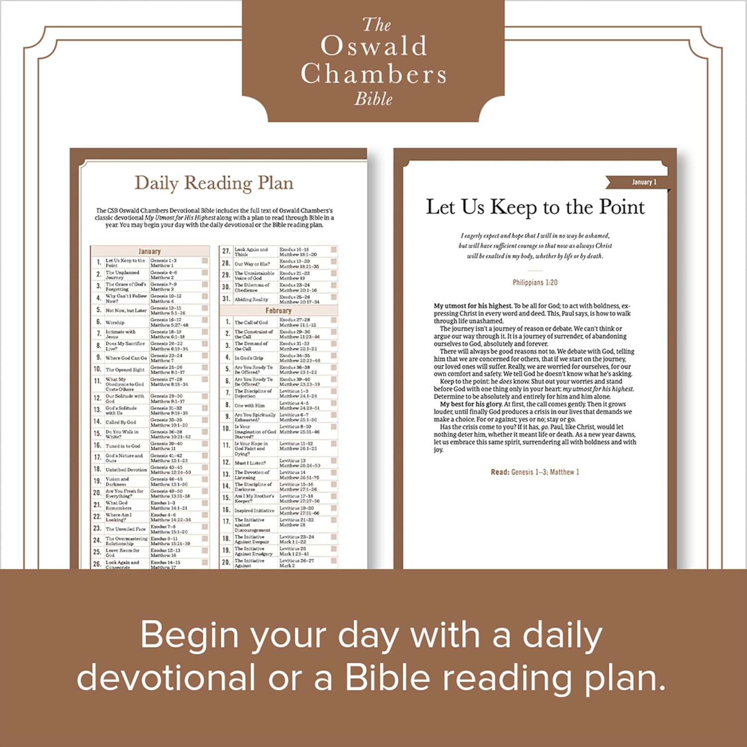 CSB Oswald Chambers Bible, Legacy Edition, Black Premium Goatskin, Includes My Utmost for His Highest Devotional, Bible Reading Plan, Commentary, Articles, Book Introductions, Callout Quotes - Image 15