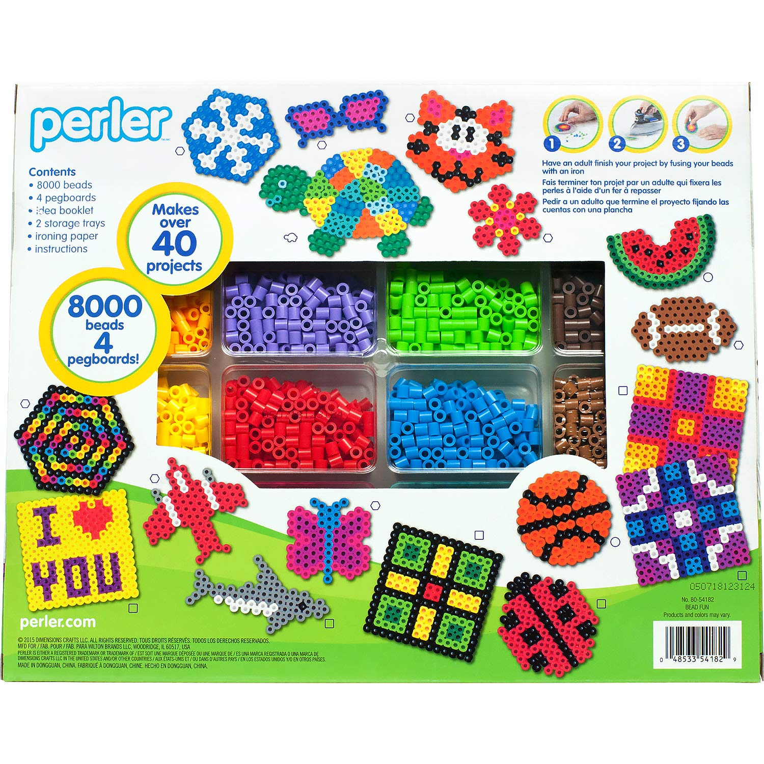 Perler Activity Kit and Storage Trays, 8000 Beads + pegboards, 8006 pcs