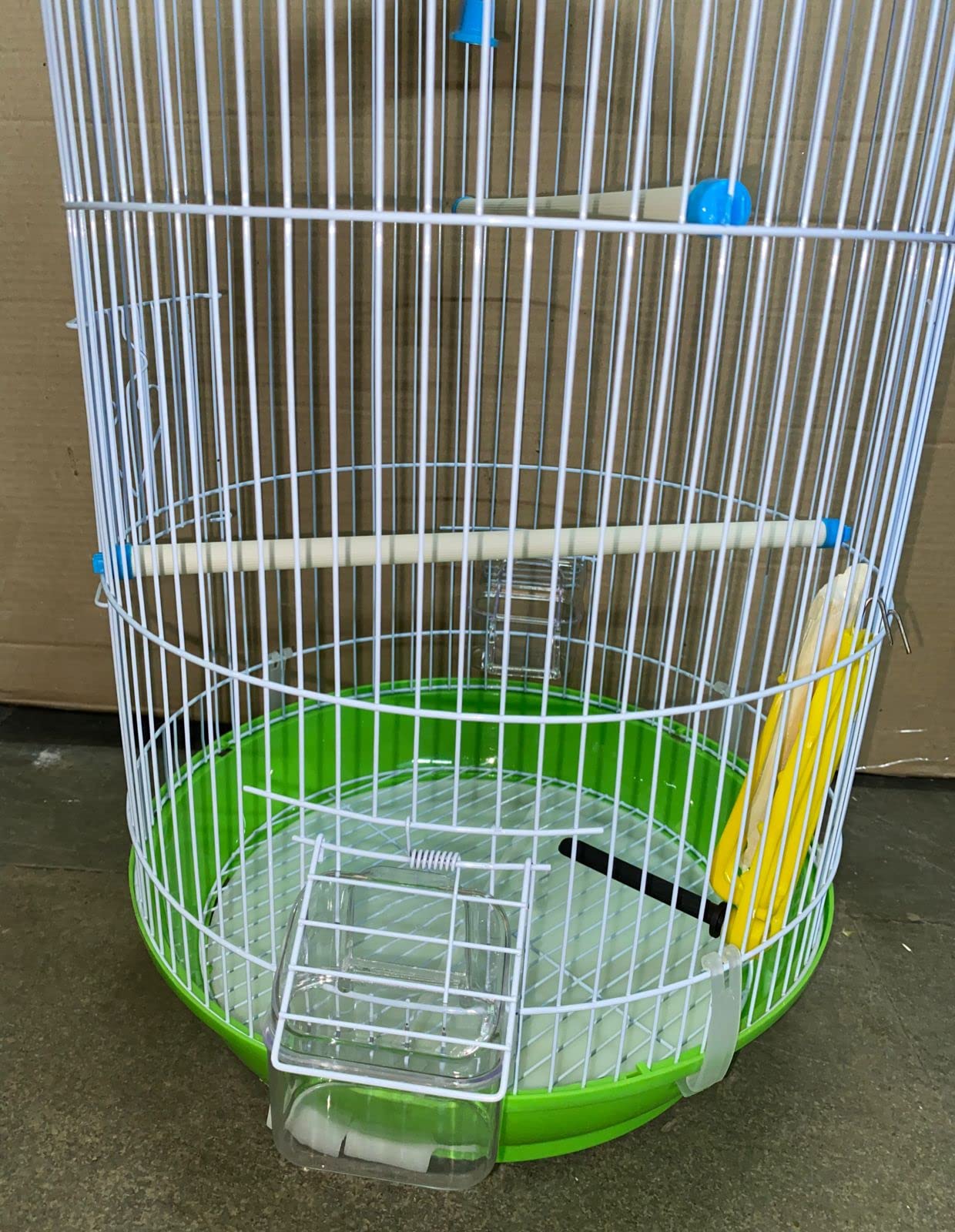 Bird cage for Budgies,Finches,Love Birds,with Cuttlefish BoneHolder,Cuttlefish Bone,2 Cups & Perch Stick,1 Swing-L/Circumference-32cms/12.5", H-66cms/26.Colors May Vary 1