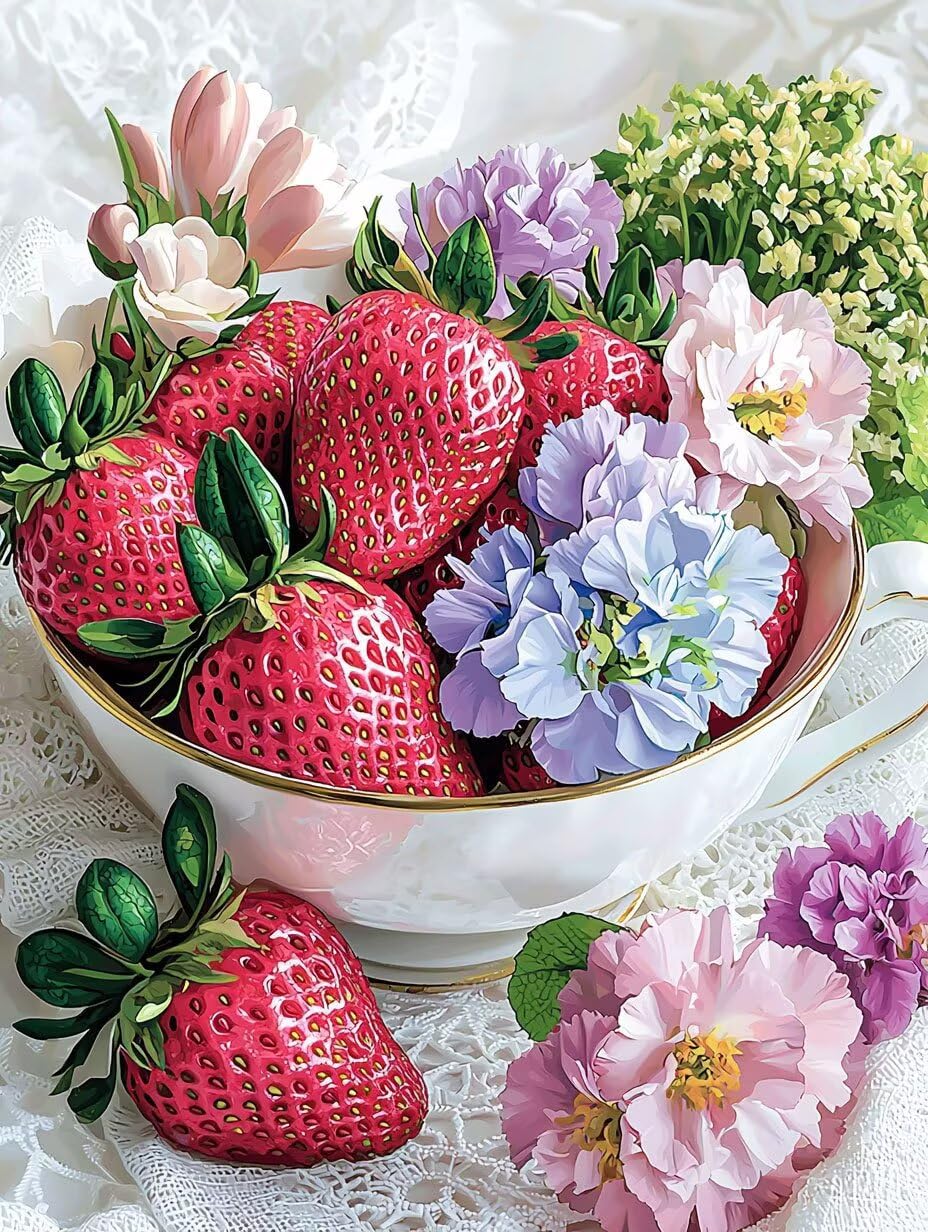 WEISHIWE Fraise fruit Peinture Numero Adulte Kits, 80x100cm m-903