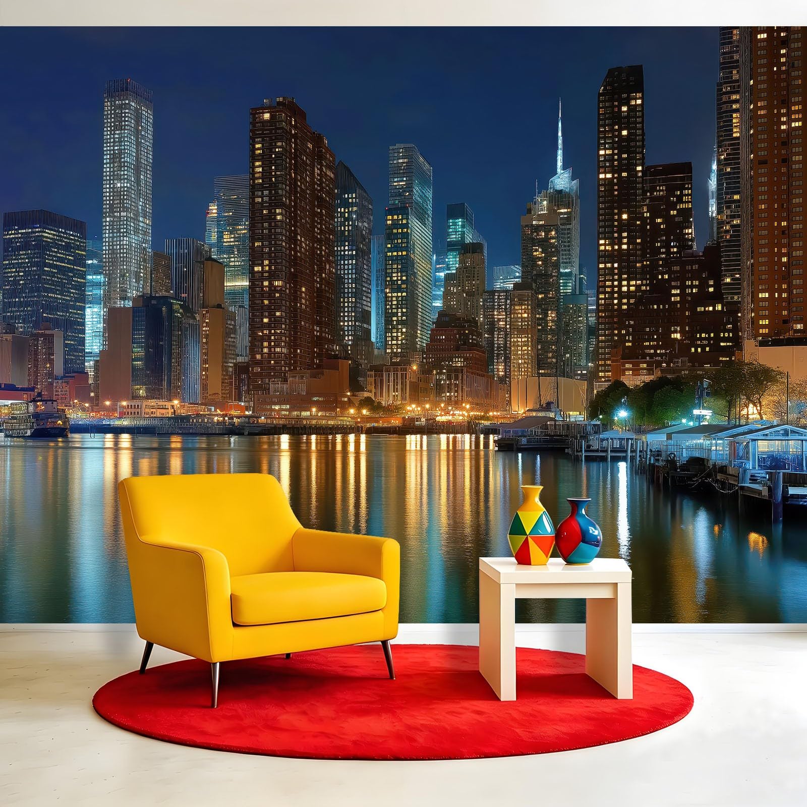 Urban fotografia, wzór 400 x 280 cm, XXL, tapeta fotograficzna, tapeta z włókniny, tatuaż ścienny, wzór Nowego Jorku, wieżowce, do salonu, sypialni, łazienki i kuchni