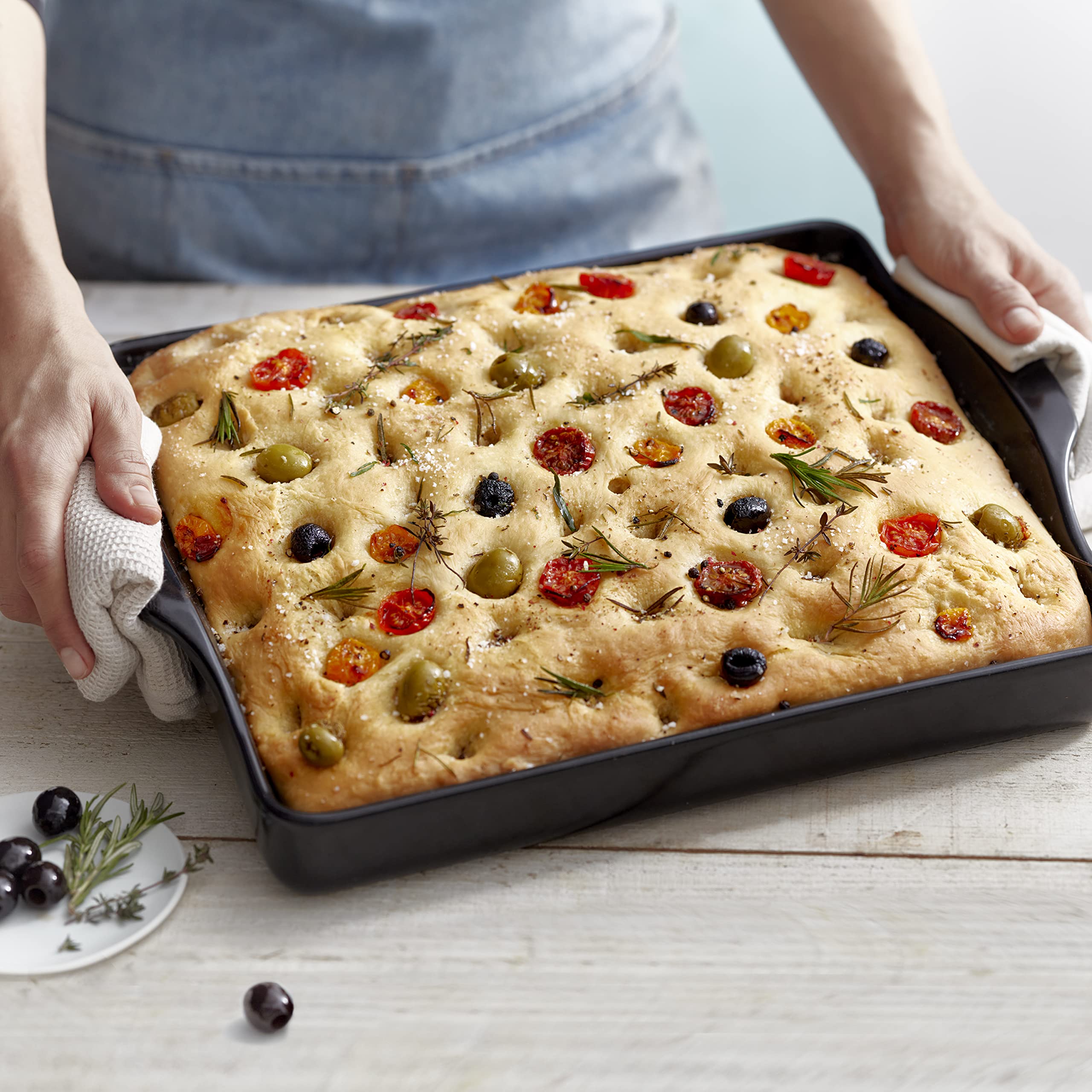 Emile Henry Moule à focaccia, plaque à pizza EH799516, Fusain