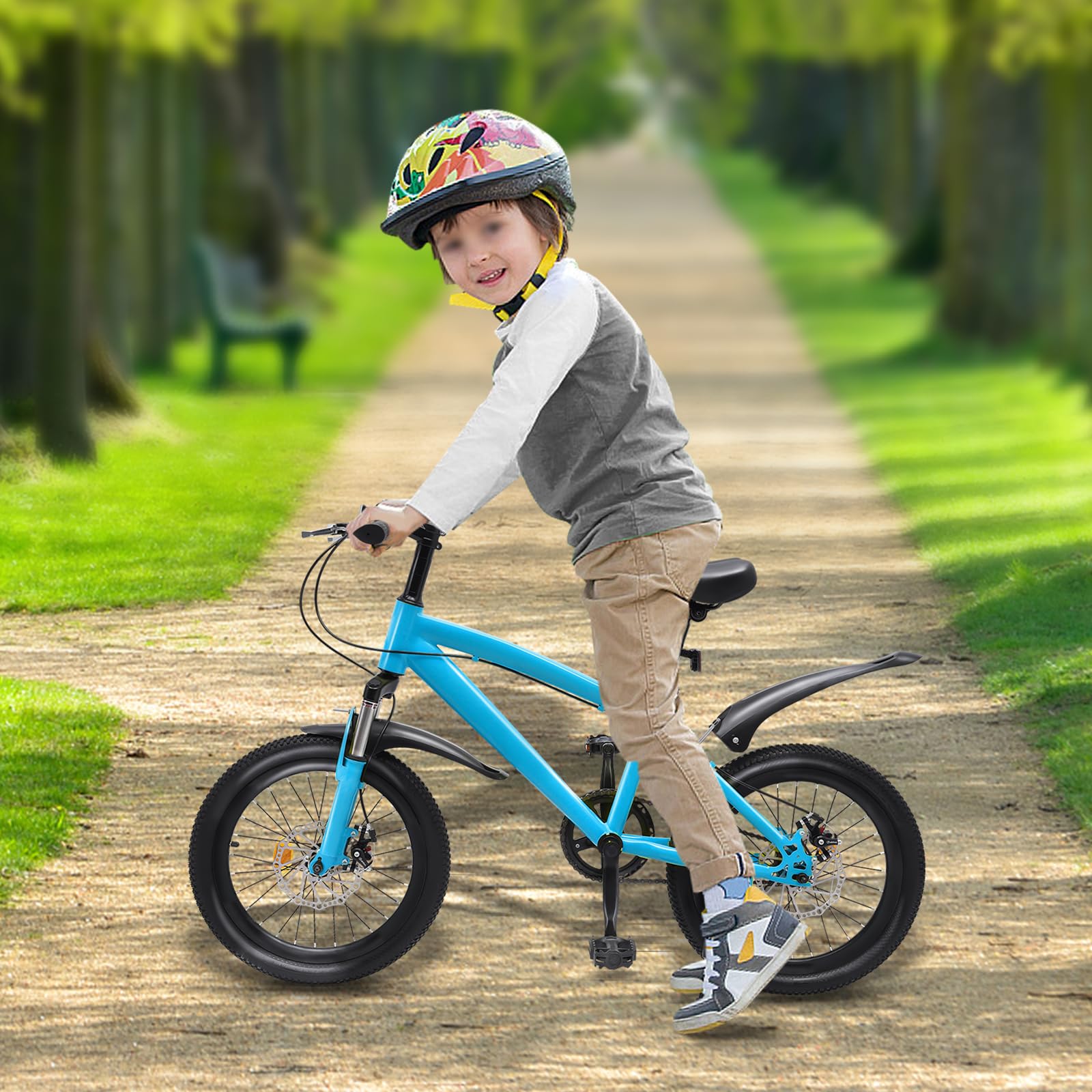 Bicicleta de montaña para niños, 18 pulgadas, bicicleta de montaña, para jóvenes, jóvenes, niñas, MTB, con bomba de neumáticos, para niños y niñas de 5 a 10 años