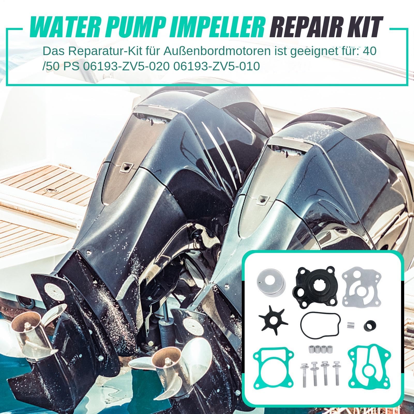 Kit di riparazione per pompa 'acqua, ricambio per motori fuoribordo, sostituisce le parti del motore, pompa 'acqua, set di servizio per motori fuoribordo, sostituisce la ruota della pompa | sostituisce le parti del motore, pompa 'acqua, set di servizio pe