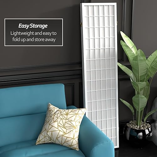Miniatura 6 de Oriental Furniture - Pantalla Shoji de 6 pies de alto, color blanco, 3 paneles