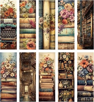100 Pcs Vintage Book Bulk Bookmark, Retro Floral Books Aesthetic Bulk Paper Bookmarks for Reading Lovers, Cottagecore Paper Bookmark Gift for Kids Girls Teachers Students