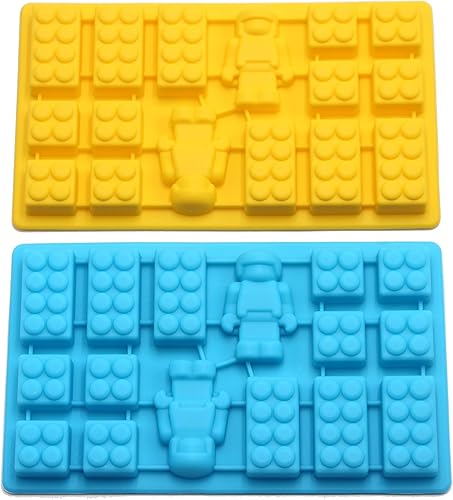 Minifigure - Bandejas para cubitos de hielo y moldes de chocolate para chocolate derretido y crayones – Día de cumpleaños o recuerdos de fiesta –