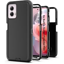 for Motolorola G Power 5G 2024 Case, Heavy Duty Protective Case with [3 in 1] Rugged Rubber Shockproof Protection Cover for Moto G Power 2024Black