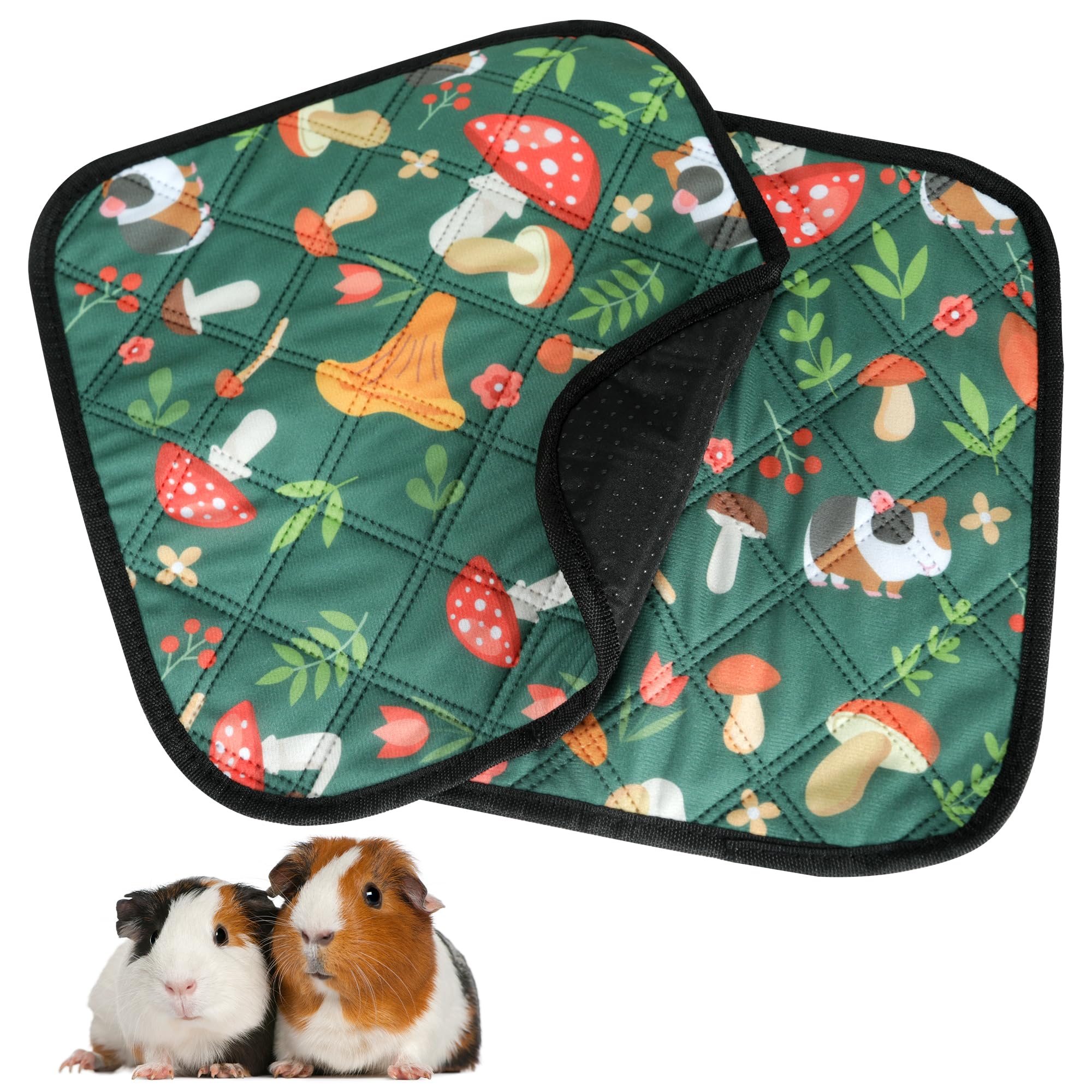 WUISOLQP 4 Packs Guinea Pig Bedding, 30 x 30 cm Guinea Pig Cage Liner Guinea Pig Accessories Washable Reusable Guinea Pig Blanket for Small Animal Rabbit Ferret Hamster Chinchillas Hedgehog Puppy