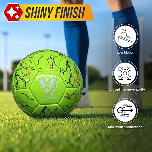 Miniatura 4 de Vizari Zodiac Balón de fútbol para entrenamiento al aire libre y juego divertido  Pelota de fútbol al aire libre con vejiga de goma y cuero