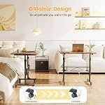 Bureau permanent, 32 Bureau de stand up de pouce mobile, Hauteur réglable, Bureaux roulants portables avec roues,Petite table debout pour la marche, Ordinateur portable, Rustique Brown