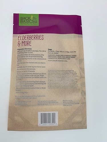 Miniatura 2 de Mezcla de jarabe de bayas de saúco y más, hace aproximadamente 32 onzas con miel, ingredientes secos orgánicos, bolsa de té incluida, saúco,
