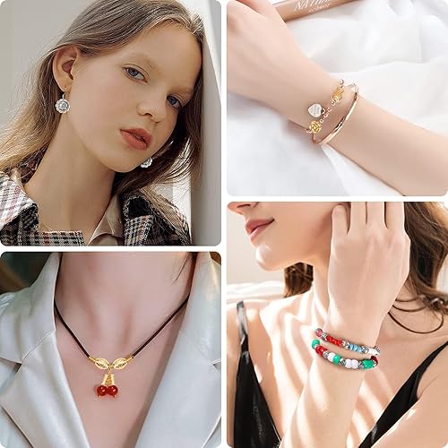 Miniatura 7 de UPINS 300 cuentas espaciadoras plateadas y doradas para suministros de fabricación de joyas, pulseras, collares, manualidades, cuentas plateadas,