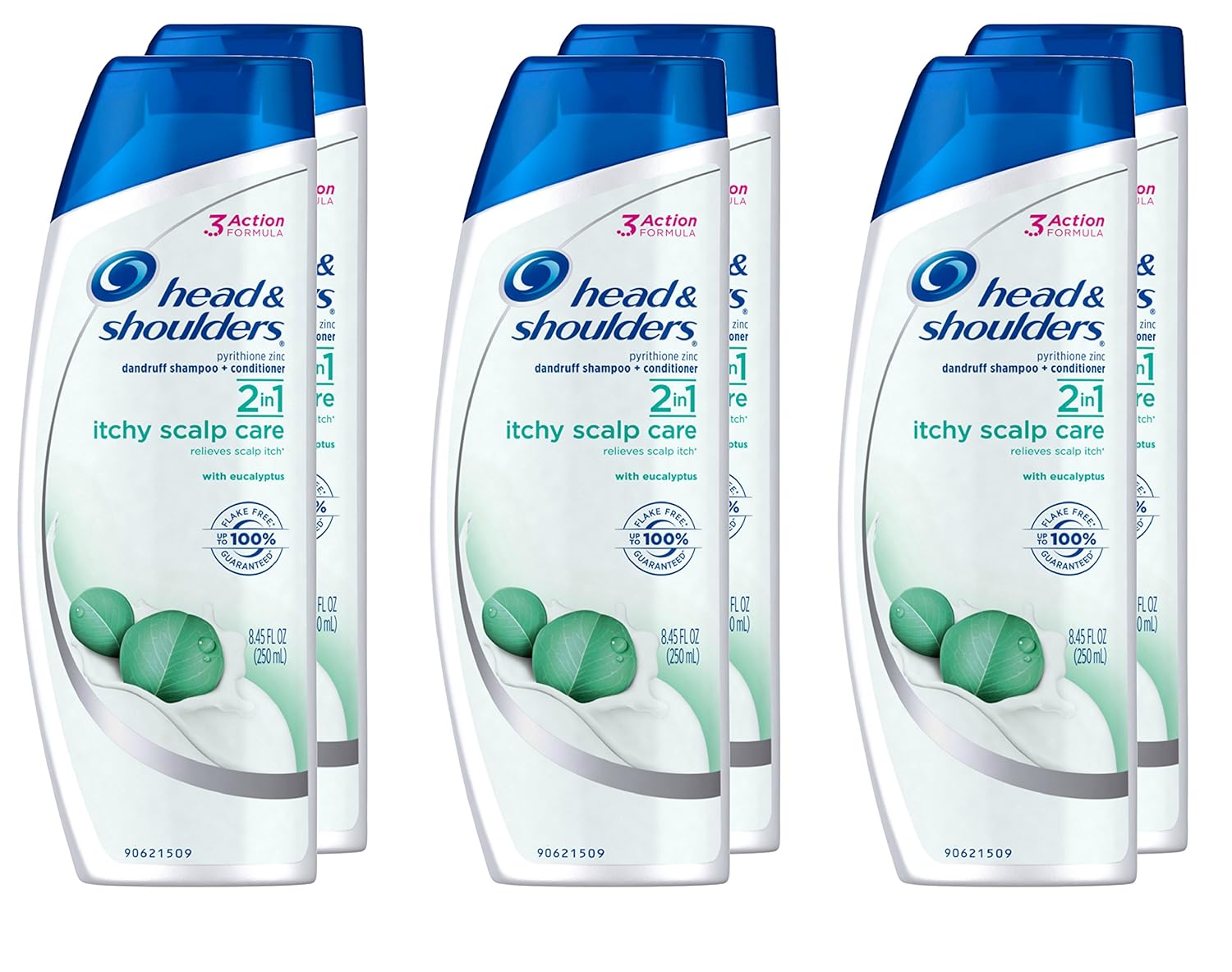 Head & Shoulders Itchy Scalp Care with Eucalyptus 2-in-1 Anti-Dandruff Shampoo + Conditioner 8.45 Fl Oz (Pack of 6)