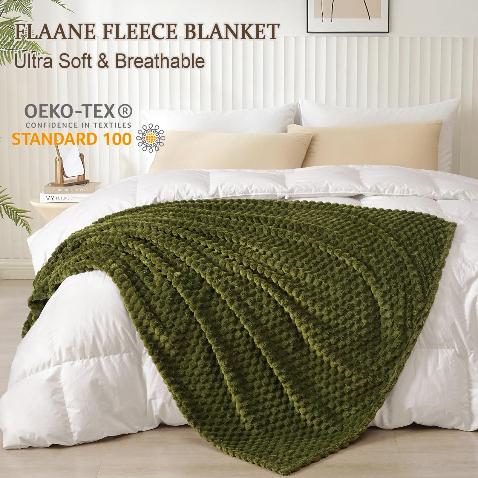 PHF Ultra Soft Fleece Blanket Twin Size, No Shed No Pilling Luxury Plush Cozy 300GSM Lightweight Blanket for Bed, Couch, Chair, Sofa Suitable for All