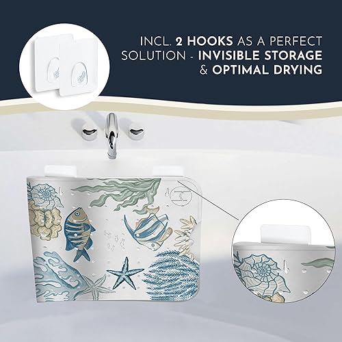 Miniatura 73 de Alfombrilla de Bañera Antideslizante Antimoho para Niños Libre de BPA con Ganchos - homerella® Animales Marinos del Océano 40x16, Alfombrilla de Abc