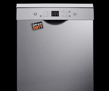 Genuine Fred FLIPSIDE Dishwasher Sign, Double-Sided, Works on all ALL Dishwashers, Self-Adhesive Magnet Included, Durable & Water Resistant, Fun Kitchen Gadget for Families and Roommates, 2.5 x 3.5