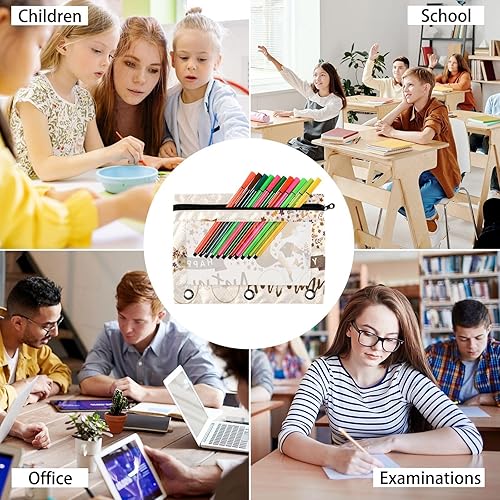 Miniatura 5 de Fox Ride - Estuche para lápices de bicicleta para 3 anillas, bolsa transparente para lápices con cremallera, estuche de otoño para suministros de