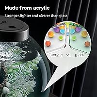 Vista 5 de biOrb Acuario clásico 60 acrílico de 16 galones con luces LED multicolor controladas a distancia, tanque moderno para exhibición de mesa, plateado
