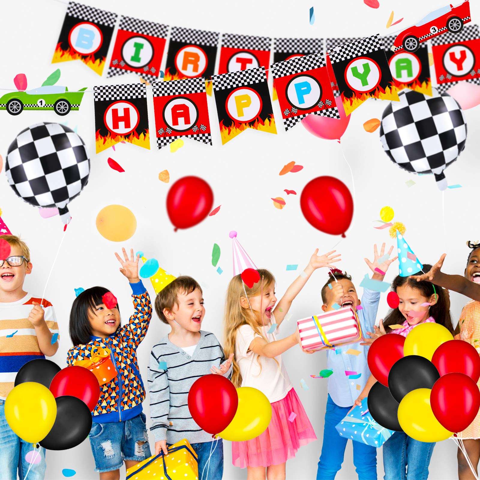 51 Pieces Racing Car Birthday Party Decorations Kit for Kids Race Car