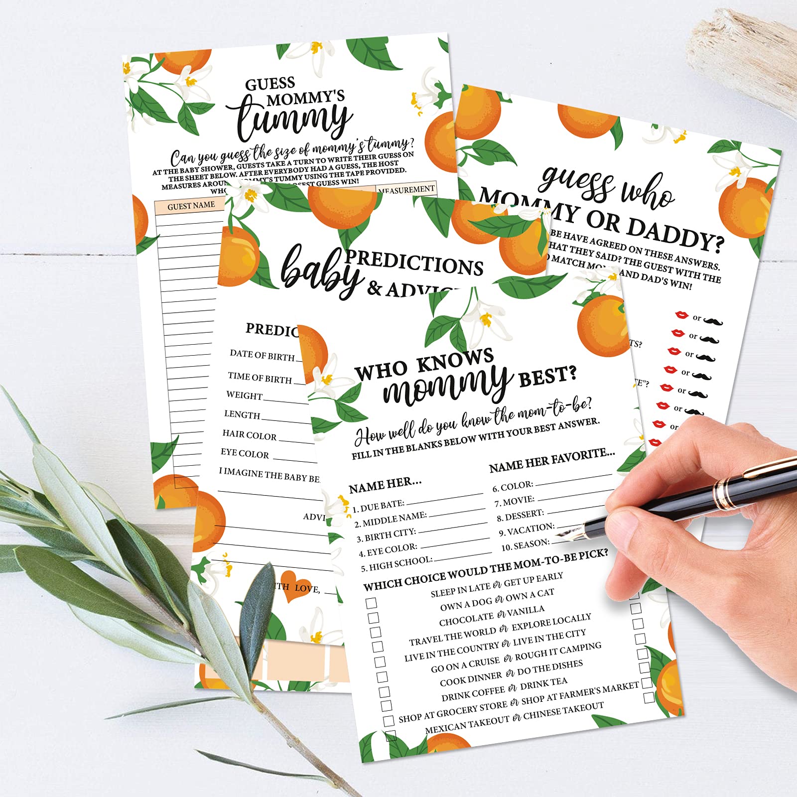 Baby Shower Prediction & Advice Cards - 30-Pack, 5x7 Inches, Fun Game For New Parents, Party Decor