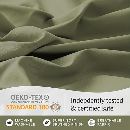 Miniatura 5 de LuxClub Juego de sábanas de 6 piezas tamaño Queen, sábanas transpirables de lujo, bolsillos profundos de 18 pulgadas, ecológicas, sin arrugas,