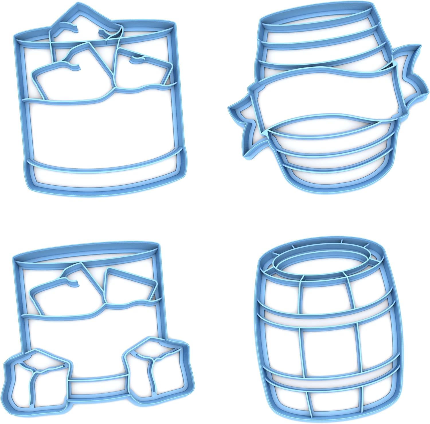 Inc Set of 4 Whiskey Set Cookie Cutter - Dishwasher Safe (3.5")