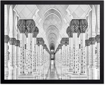 Monem Art Sheikh Zayed Mosque Interior Photography Print - Islamic Architectural Columns Poster - Wall Decor for Living Room, Bedroom or Office - 12x16 Unframed Wall Art by Stefan Schilbe