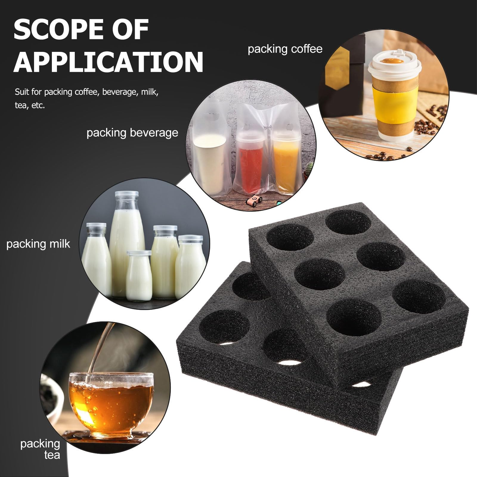 Bandeja para llevar para tazas de café: 2 unidades, 6 tazas, soporte para bebidas frías y calientes