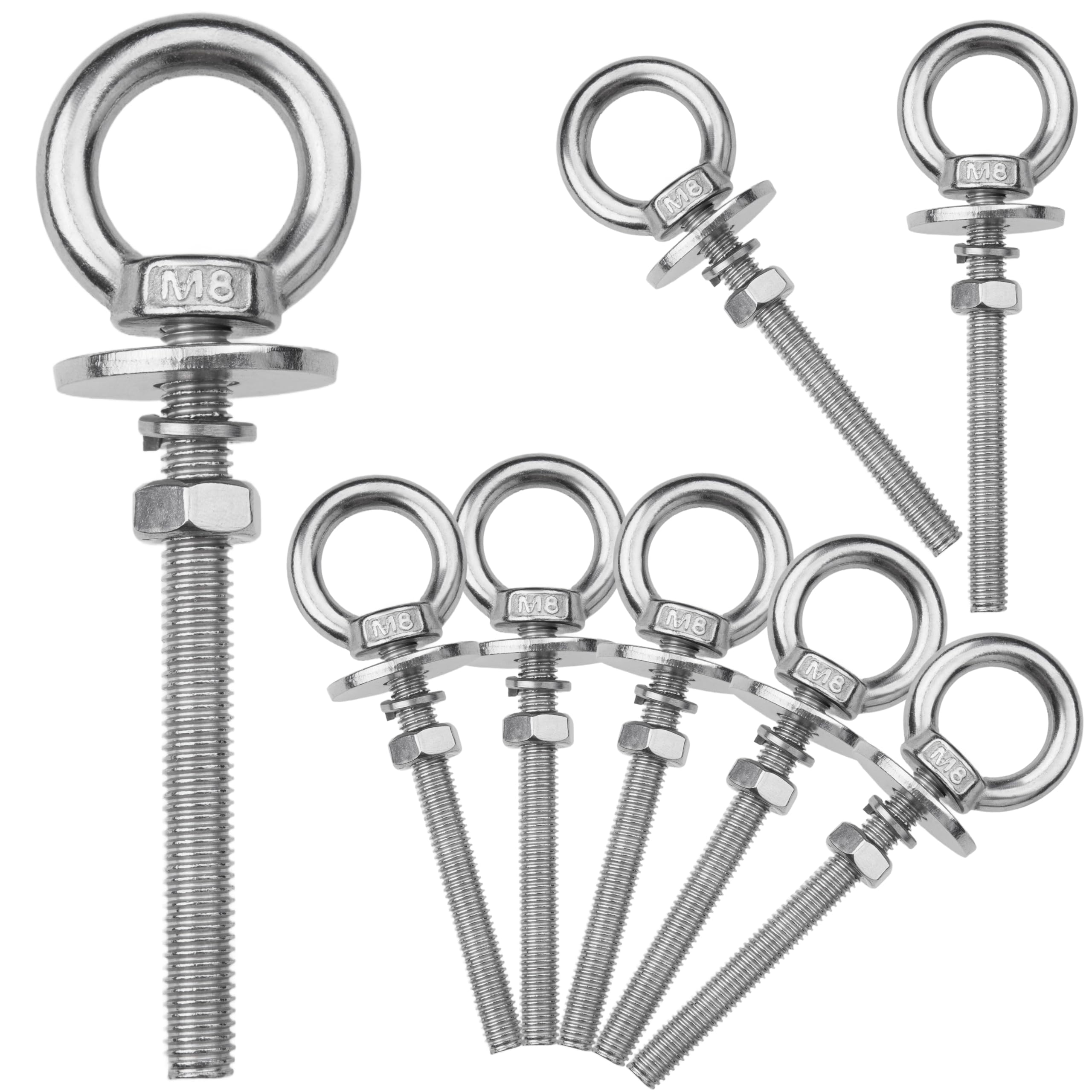 M8 Stainless Steel Eye Bolts - 4 Pack -13