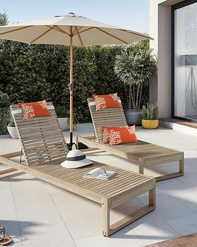 Miniatura 5 de Ocean Coral Outdoor Beach Chair Pillow Headrest for Chaise Lounge Chair, Waterproof Recliner Head Pillow with Inserts & Elastic Straps 11x16(1 PCS)