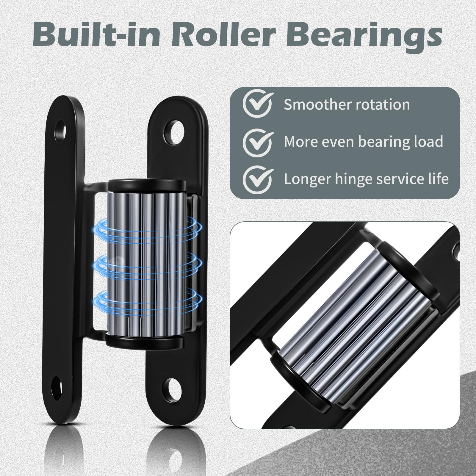Bisagras de puerta resistentes de 7 pulgadas con rodamientos de rodillos, capacidad de 1100 libras, lubricables, atornilladas o soldadas para puertas de entrada, granja y seguridad (metal