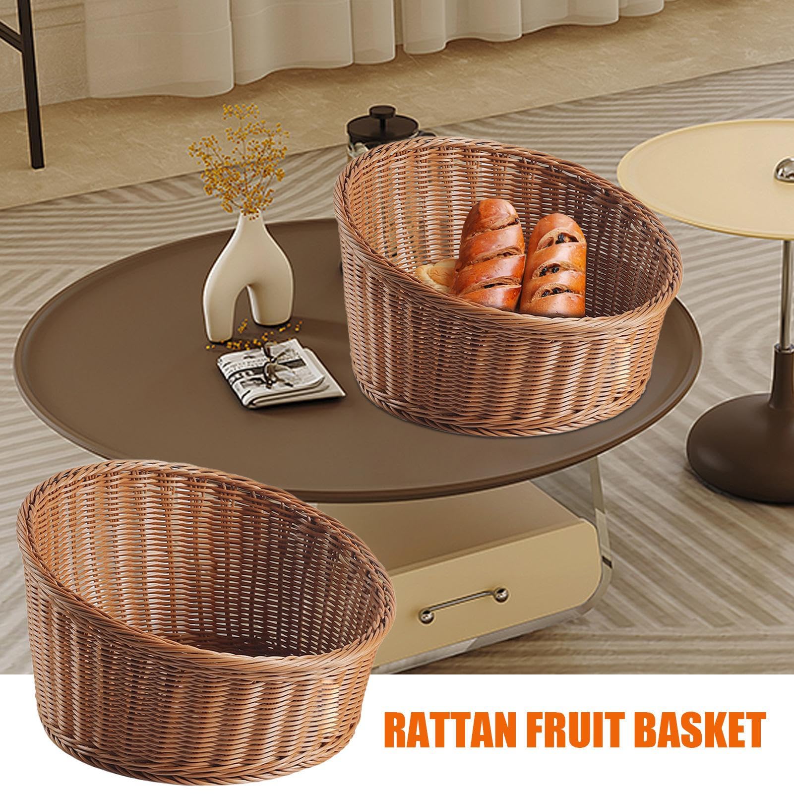 Cestas Para Servir Pan Rattán Sintético Inclinado | Cesta De Mimbre Para Servir Pan Cocina Restaurante Picnic Panadería Desayunador Mesa Comedor