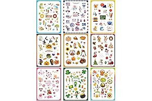 Assortment of Large Holiday Stickers for Year-Round Planning