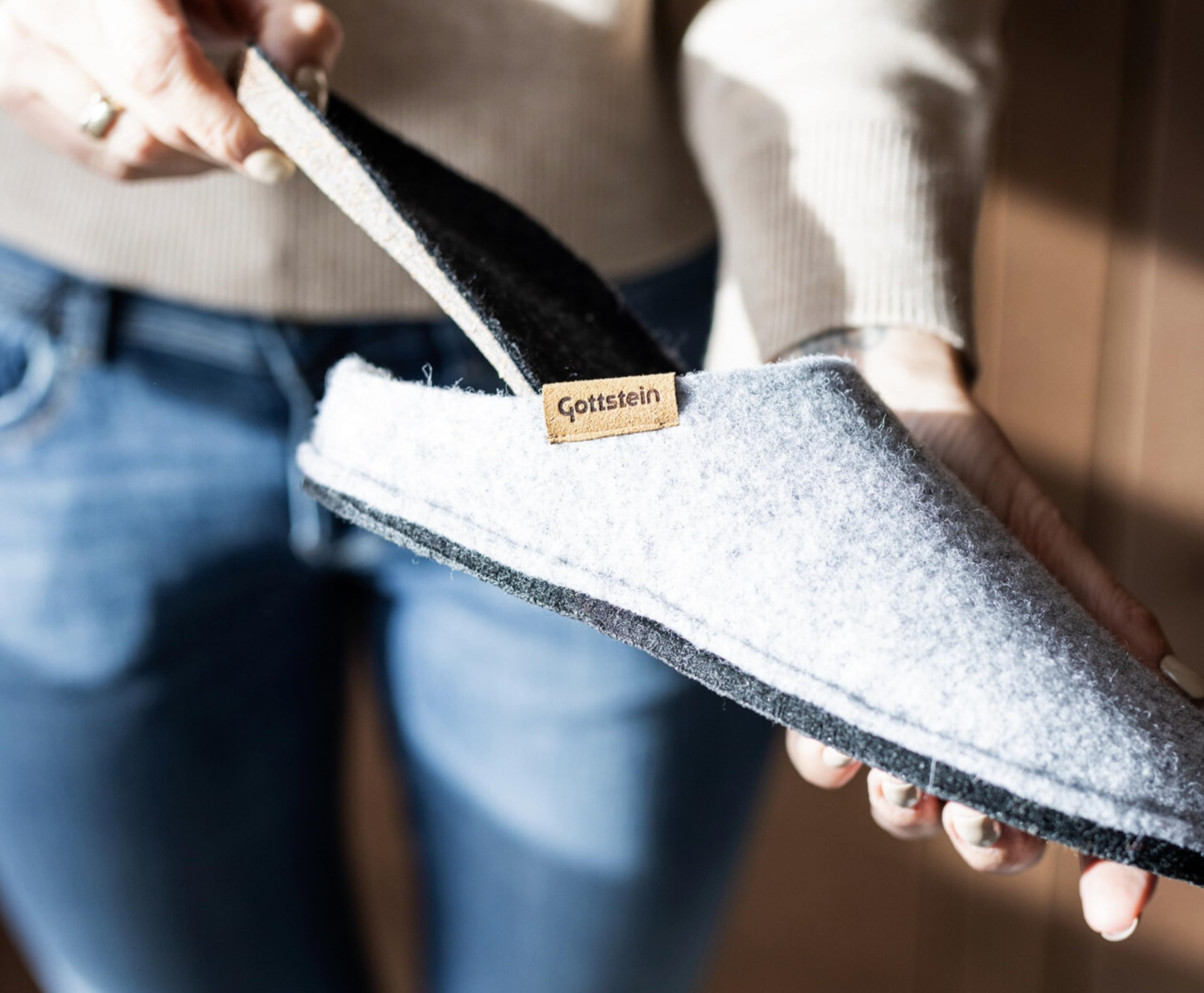 Gottstein Classic CO Pantuflas de fieltro de lana para hombre y mujer – con plantilla anatómica – Fieltro sin costuras para mayor comodidad – Fabricado en el Tirol