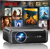 Proiettore intelligente con Netflix, Dolby Audio, WiMiUS 1000 ANSI autofocus/correzione trapezoidale 6D proiettore LED 4K Home Cinema, WiFi6 Bluetooth Full HD 1080P Outdoor proiettore luce diurna per - 1