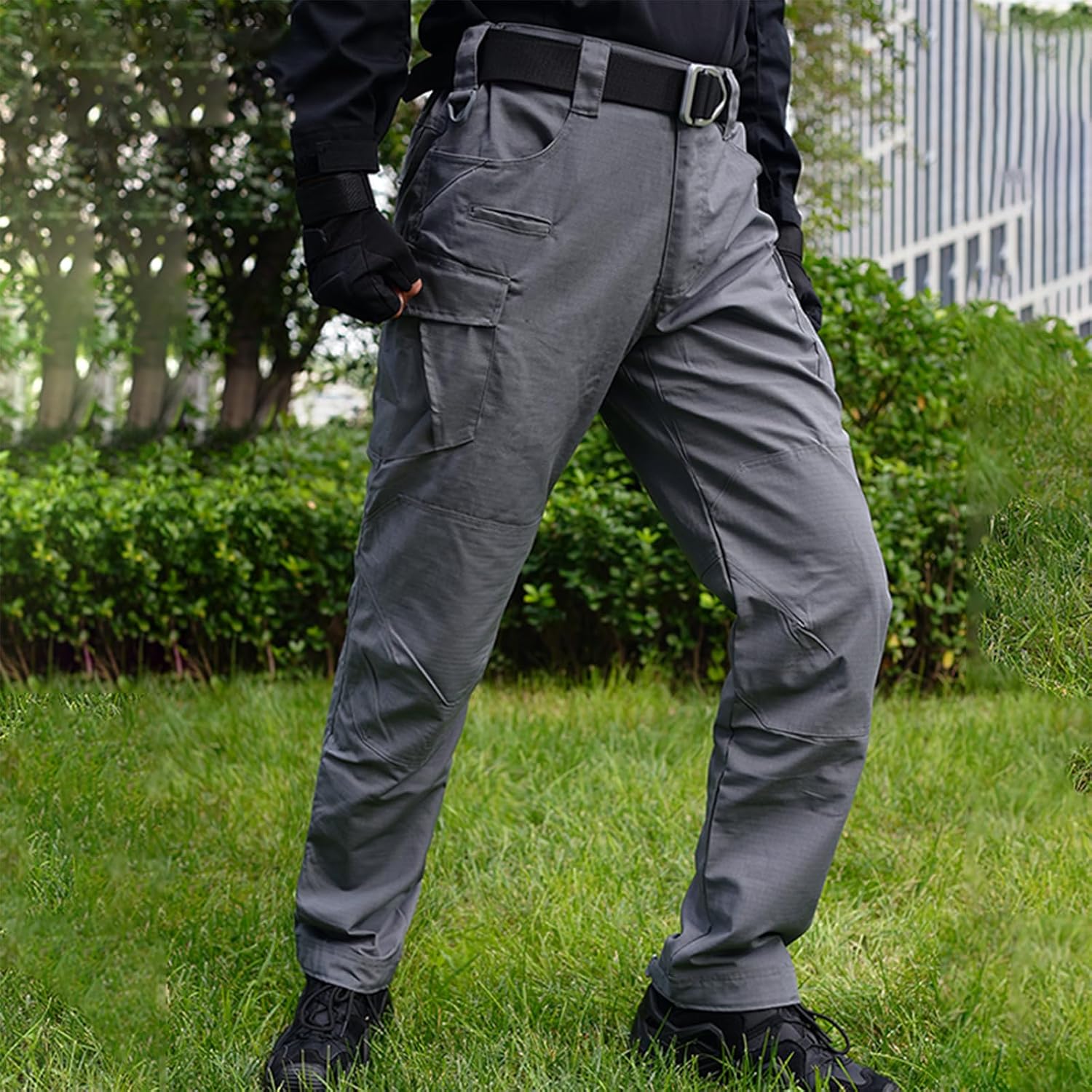 Men's Tactical Pants, Water Resistant Ripstop Military Pants, Work Hiking Pants with 9 Pockets - Image 2