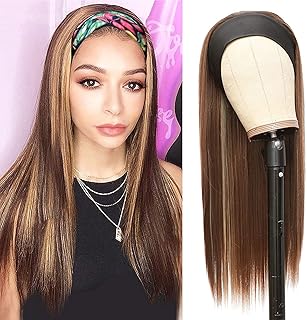 G&T Wig Headband Wigs for Women Long Straight Honey Blonde Highlights Wig Silky Straight