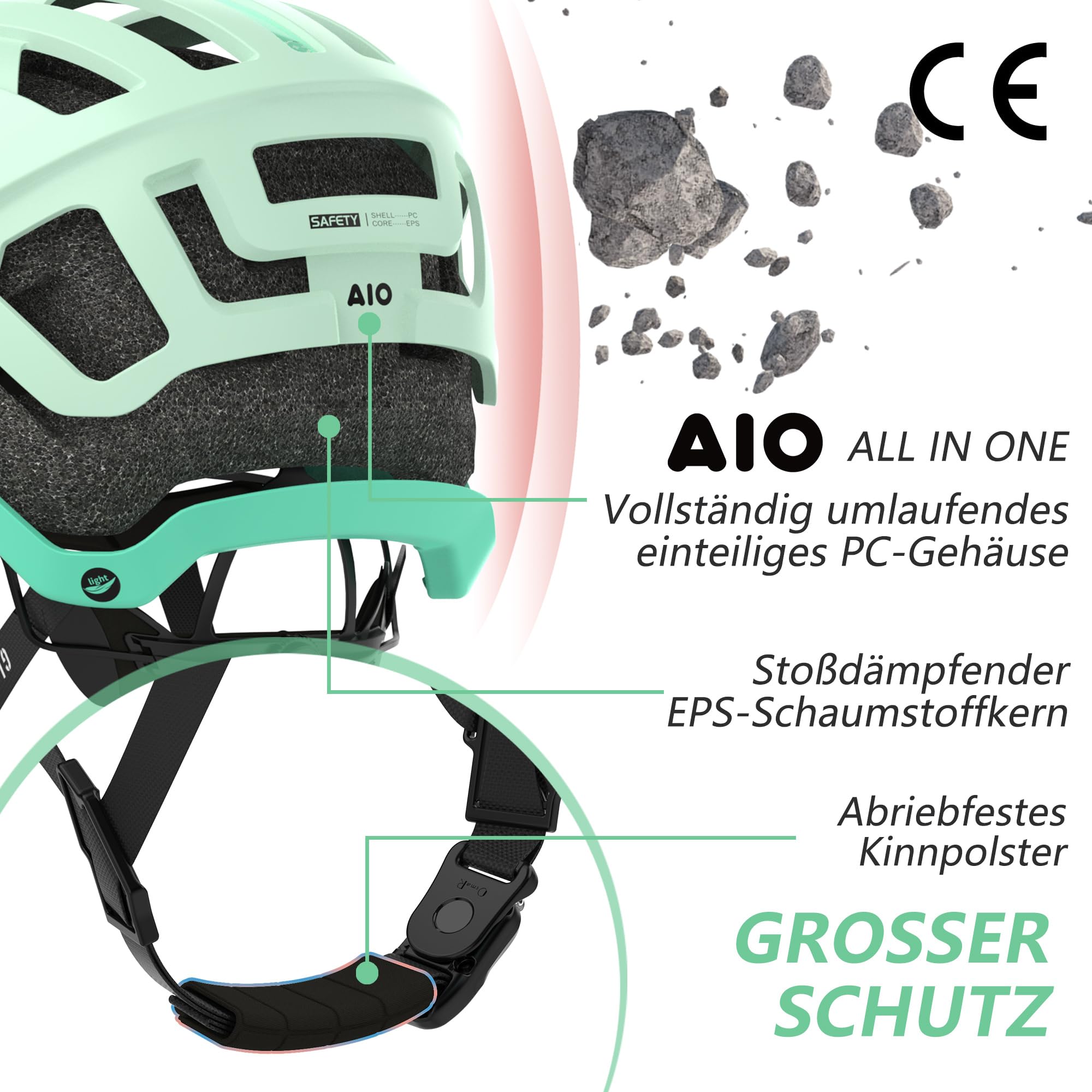 Rennradhelm für Damen und Herren City Trekking Fahrradhelm Professioneller Wettkampf Ultra Leichter belüfteter Fahrradhelm mit Magnetschnalle zum Platzieren von Brillen