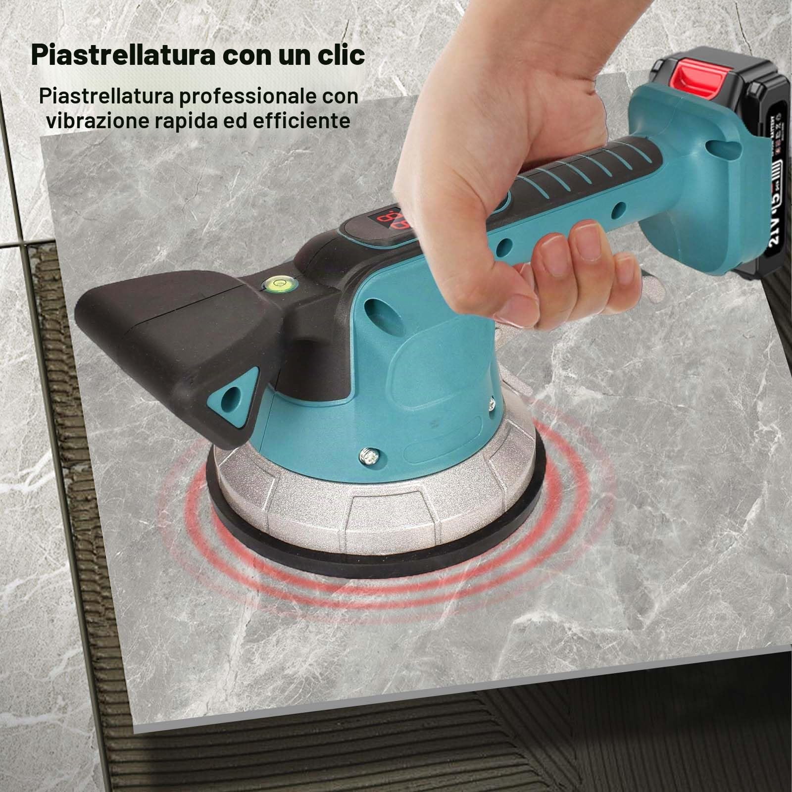 Vibratore per Piastrelle a Batteria, Compatibile Batteria Makita da 18 V 21V(Nessuna batteria), Livellatrice per Piastrelle, 10 Velocità Regolabili, Assorbimento da 200 kg, per la posa di piastrelle