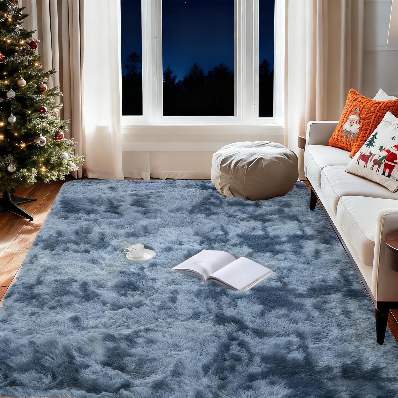 Tapis à poils longs doux et moelleux pour créer un coin cocooning au salon