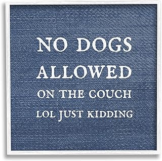 Stupell Industries No Dogs Allowed Just Kidding Funny Pet Giclee Framed Wall Art, Design by Daphne Polselli