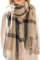 FURTALK Women's Oversized Plaid Tassel Scarf - Buttery Soft Warm Winter Shawl Wrap for Cold Weather