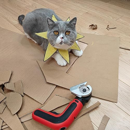 Miniatura 9 de S&F STEAD & FAST Cortador eléctrico de caja 4V, tijeras eléctricas inalámbricas para cartón, cortador de energía con estuche para manualidades,