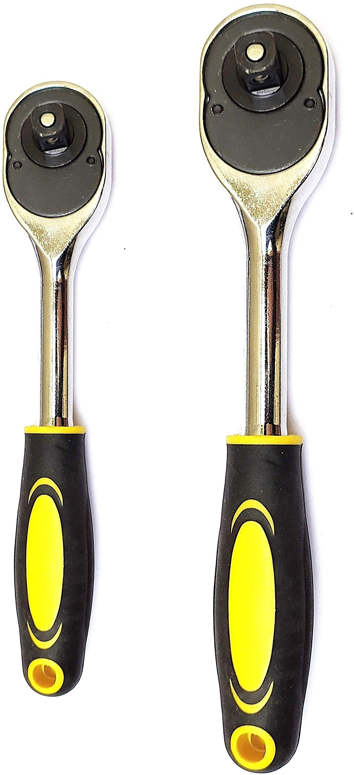 Inditrust Professional 1/2" + 1/4" Drive Shaft Ratchet Handle Combo For HEX & BIHEX SOCKETS Single Sided Socket Wrench (Pack of 2) (B08VS1MQHL) Amazon Price History, Amazon Price Tracker