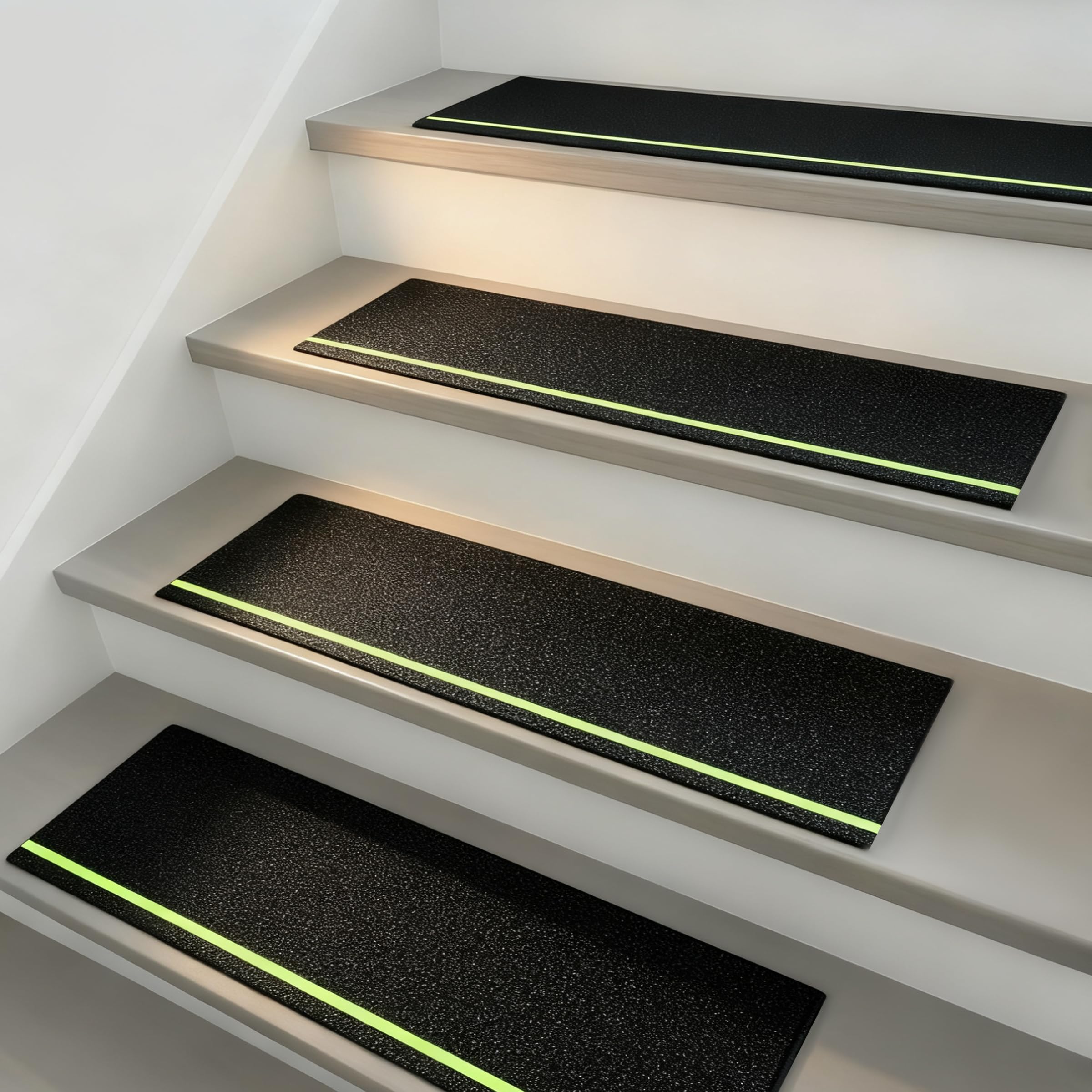 ZHABAYEN 10 Pack 6" x 30" Anti Slip Tape Glowing in Dark, Anti Slip Decking Strips for Elderly & Pets, Waterproof Non Slip Tape for Stairs Steps Decking Indoor & Outdoor